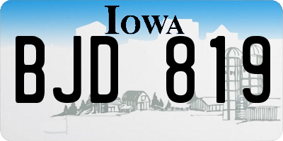 IA license plate BJD819