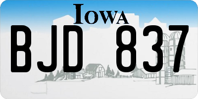 IA license plate BJD837