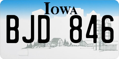 IA license plate BJD846