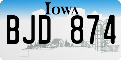 IA license plate BJD874