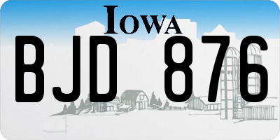 IA license plate BJD876