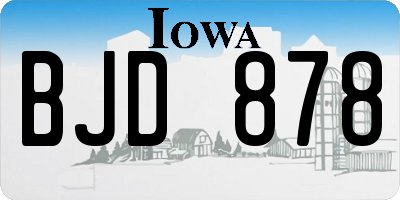 IA license plate BJD878