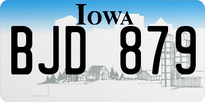 IA license plate BJD879