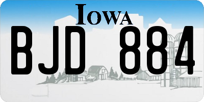 IA license plate BJD884