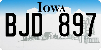 IA license plate BJD897