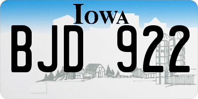 IA license plate BJD922