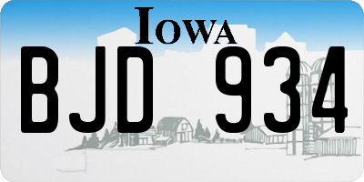IA license plate BJD934