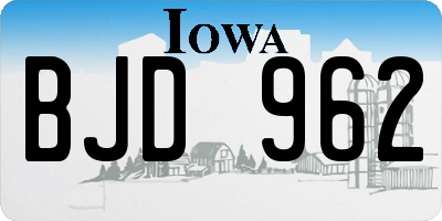 IA license plate BJD962
