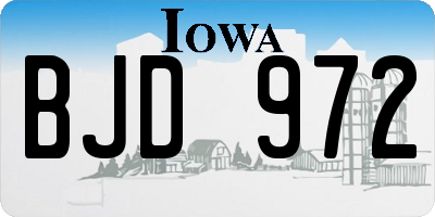 IA license plate BJD972