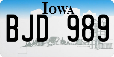 IA license plate BJD989