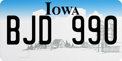 IA license plate BJD990
