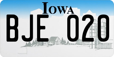 IA license plate BJE020