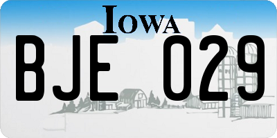 IA license plate BJE029