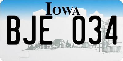 IA license plate BJE034