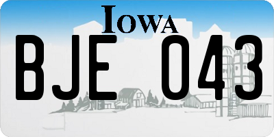 IA license plate BJE043