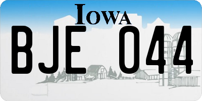 IA license plate BJE044