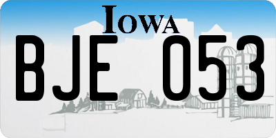 IA license plate BJE053