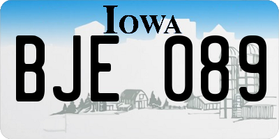 IA license plate BJE089
