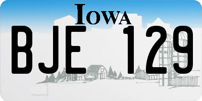 IA license plate BJE129