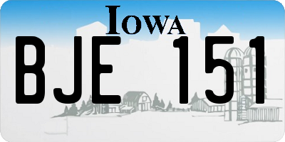 IA license plate BJE151