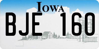 IA license plate BJE160