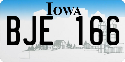 IA license plate BJE166
