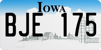 IA license plate BJE175