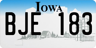 IA license plate BJE183