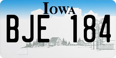 IA license plate BJE184