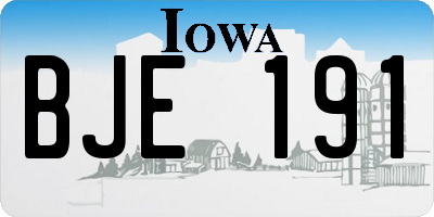 IA license plate BJE191