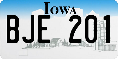 IA license plate BJE201