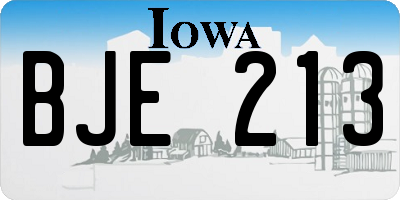 IA license plate BJE213
