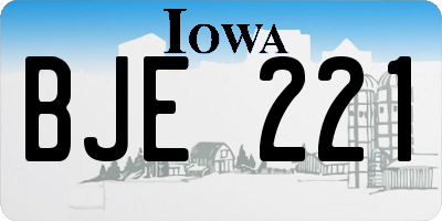 IA license plate BJE221