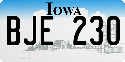 IA license plate BJE230