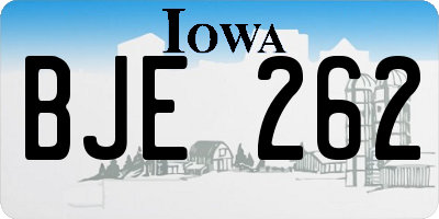 IA license plate BJE262