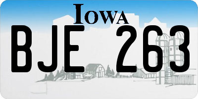 IA license plate BJE263
