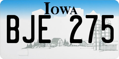 IA license plate BJE275