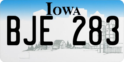 IA license plate BJE283