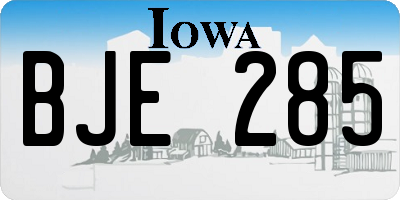 IA license plate BJE285