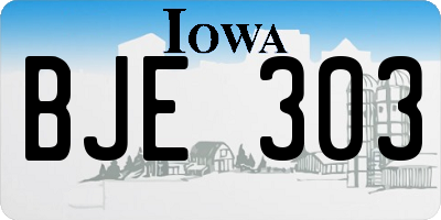 IA license plate BJE303