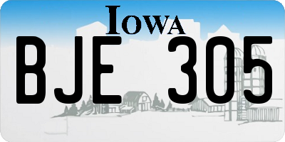 IA license plate BJE305