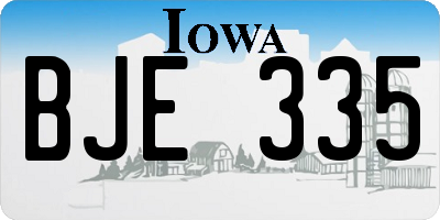 IA license plate BJE335