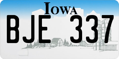 IA license plate BJE337