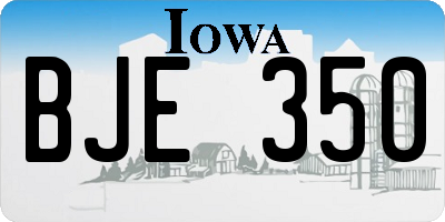 IA license plate BJE350