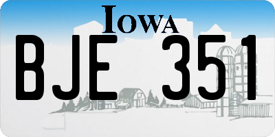 IA license plate BJE351