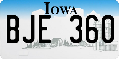 IA license plate BJE360