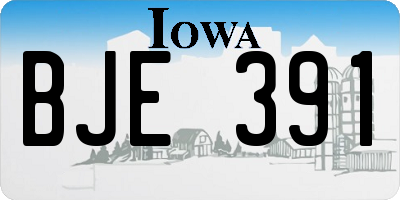 IA license plate BJE391