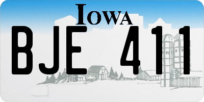 IA license plate BJE411