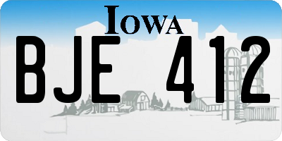 IA license plate BJE412