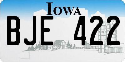 IA license plate BJE422